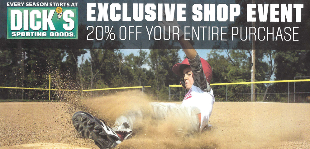 Dick's Sporting Goods 20% OFF 3/17-3/20