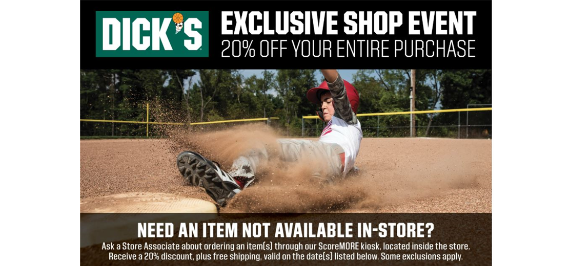 DICK’S Sporting Goods 20% off Shop Event 3/14 to 3/17